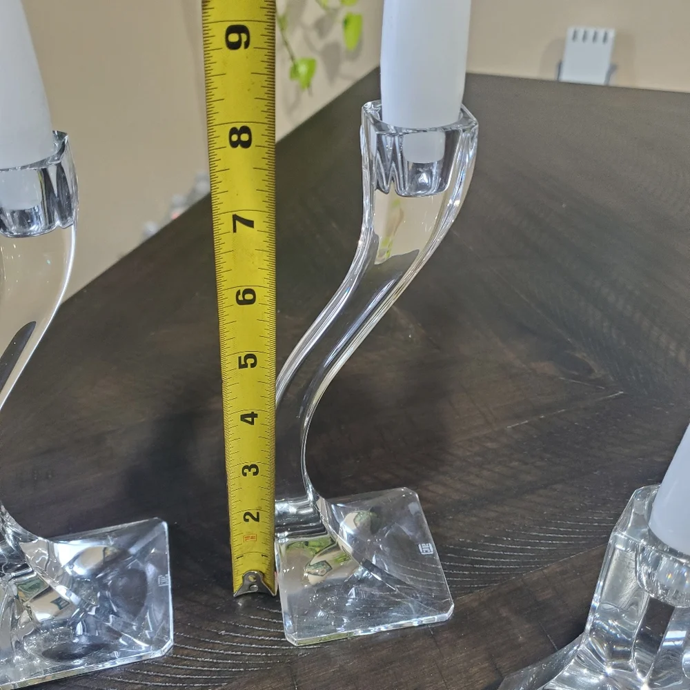 Vtg Josef Riedel Crystal Candlesticks by Riedel Austria 1970s Vintage - Picture 4 of 6